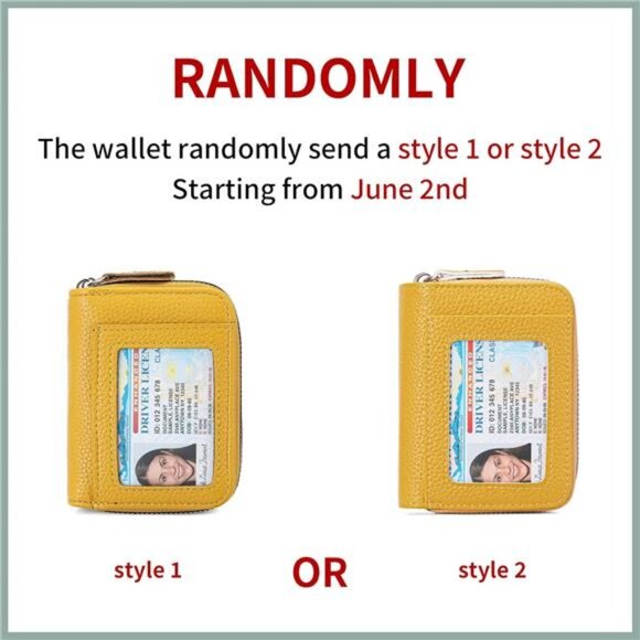 RFID Leather Card Holder Small Wallet for Women Double Zipper ID Coin Purse - Picture 2 of 8